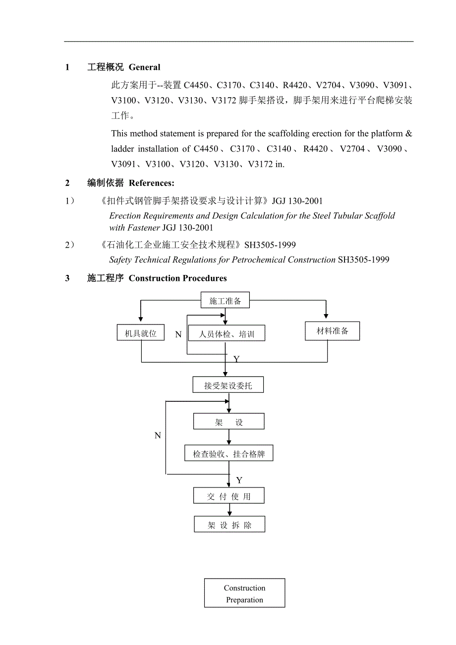 某塔装置工程脚手架搭设施工方案(英汉互译).doc_第2页