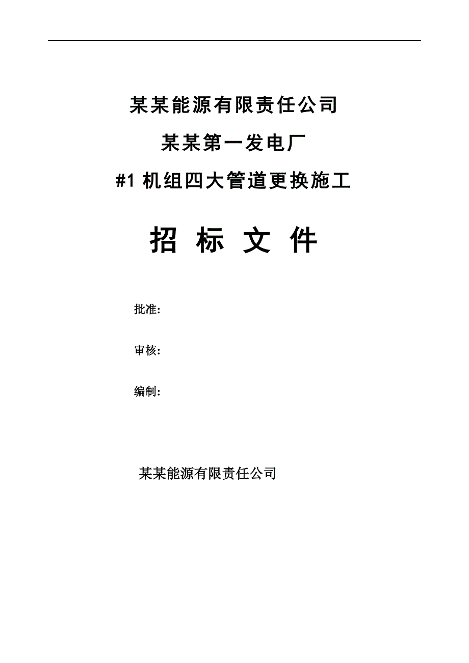 某发电厂机组四大管道更换施工招标文件.doc_第1页