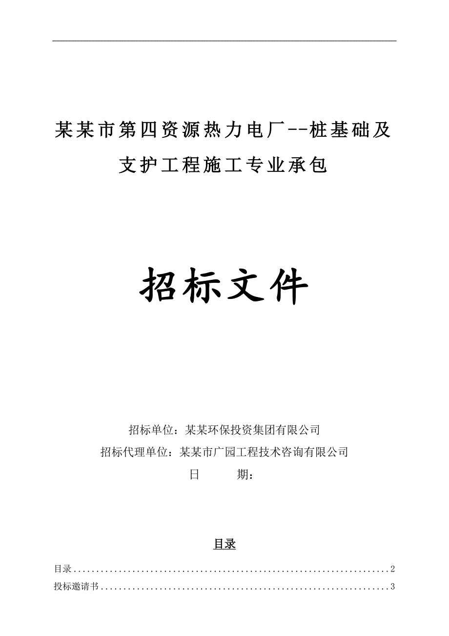 某热力电厂桩基础及支护工程施工招标文件.doc_第1页