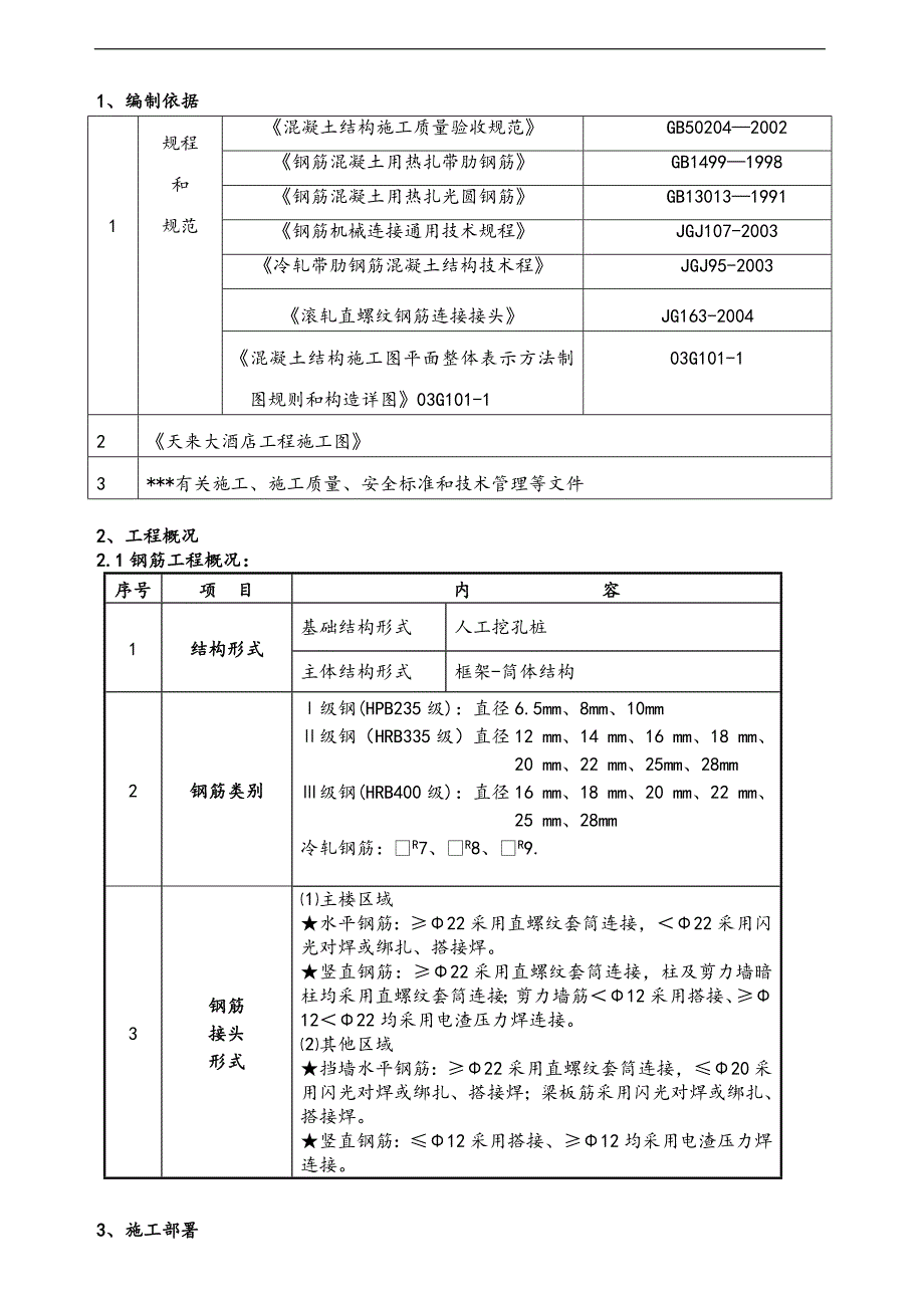 某框架筒体结构商务酒店工程钢筋专项施工方案(附施工图).doc_第1页