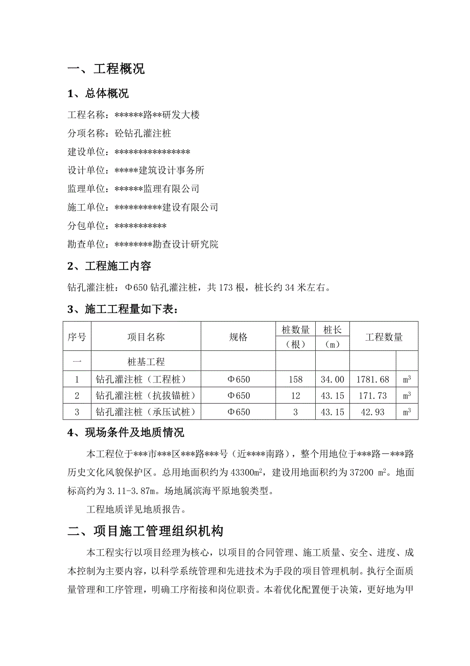 某研发大楼砼钻孔灌注桩施工方案.doc_第1页