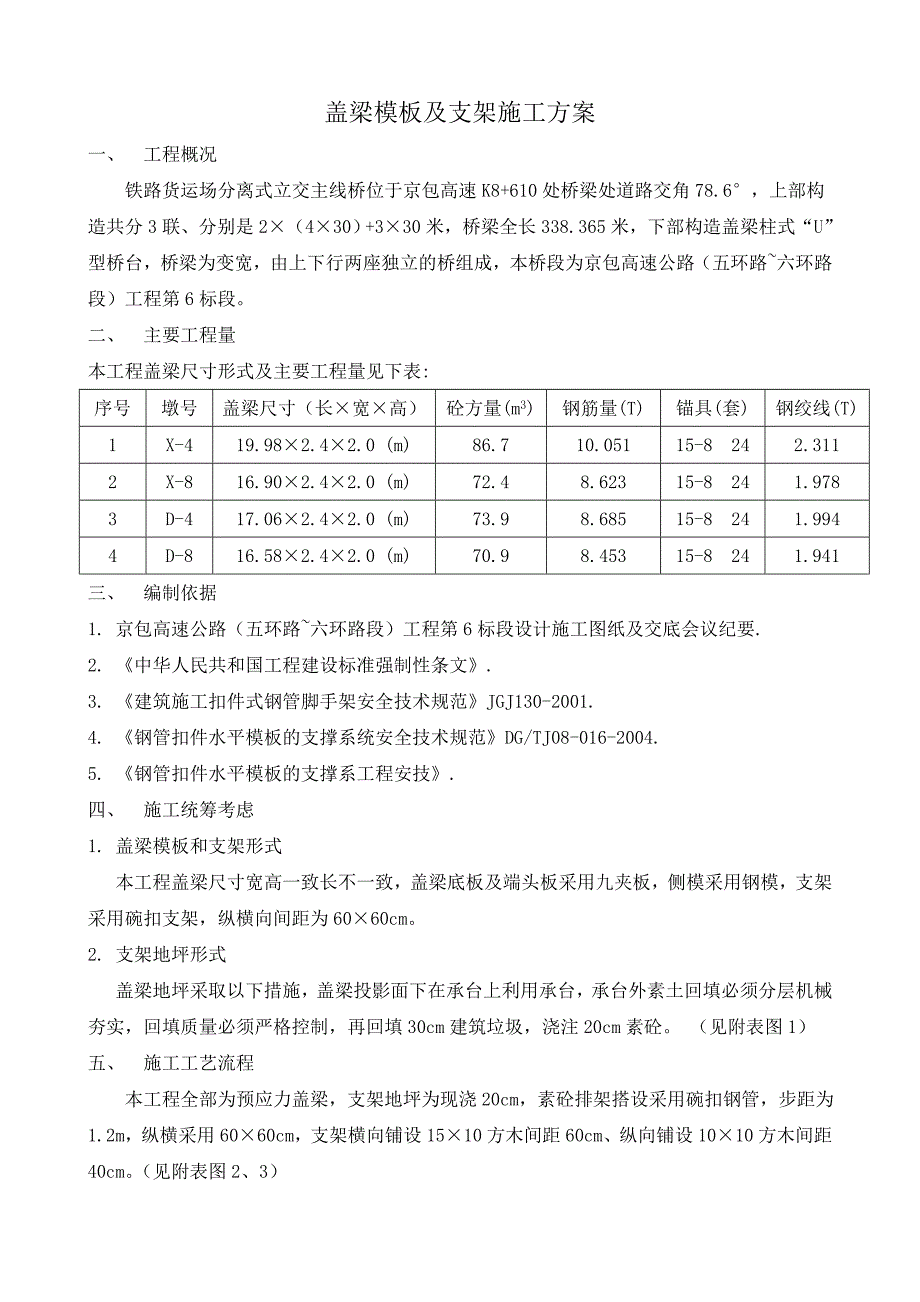 某高速分离式立交主线桥盖梁模板及支架施工方案.doc_第1页