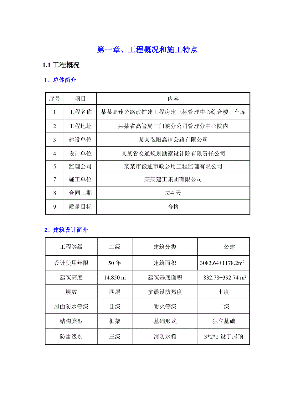 洛三高速公路改扩建工程三门峡分公司管理分中心综合楼施工组织设计.doc_第1页