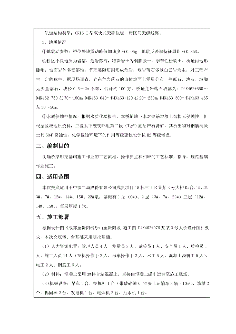 成贵铁路某合同段某特大桥明挖基础施工技术交底.doc_第2页