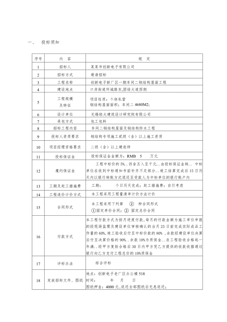 江苏某车间二钢结构屋面工程施工招标文件.doc_第2页