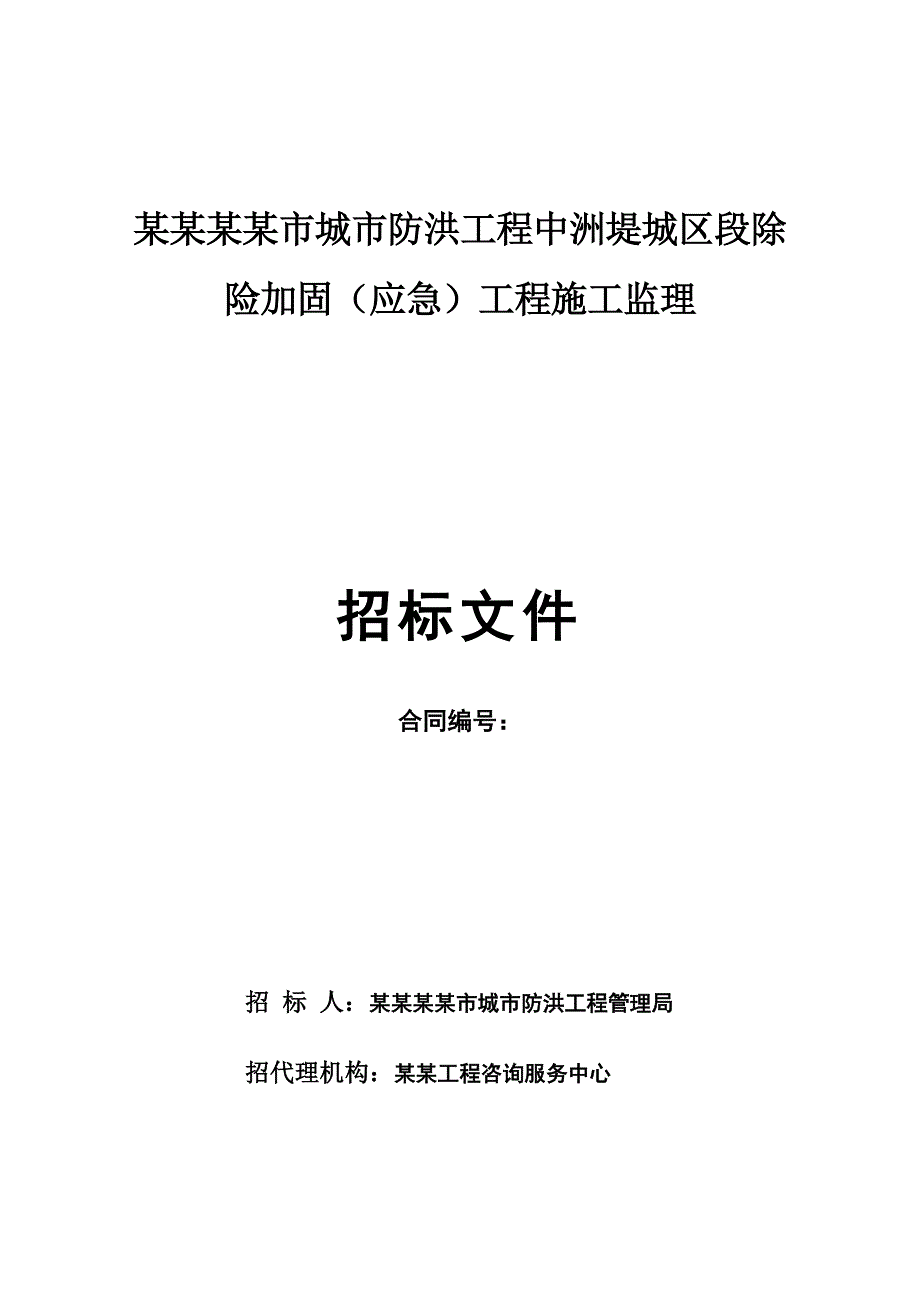 江西某堤城区段除险加固工程施工招标文件.doc_第1页