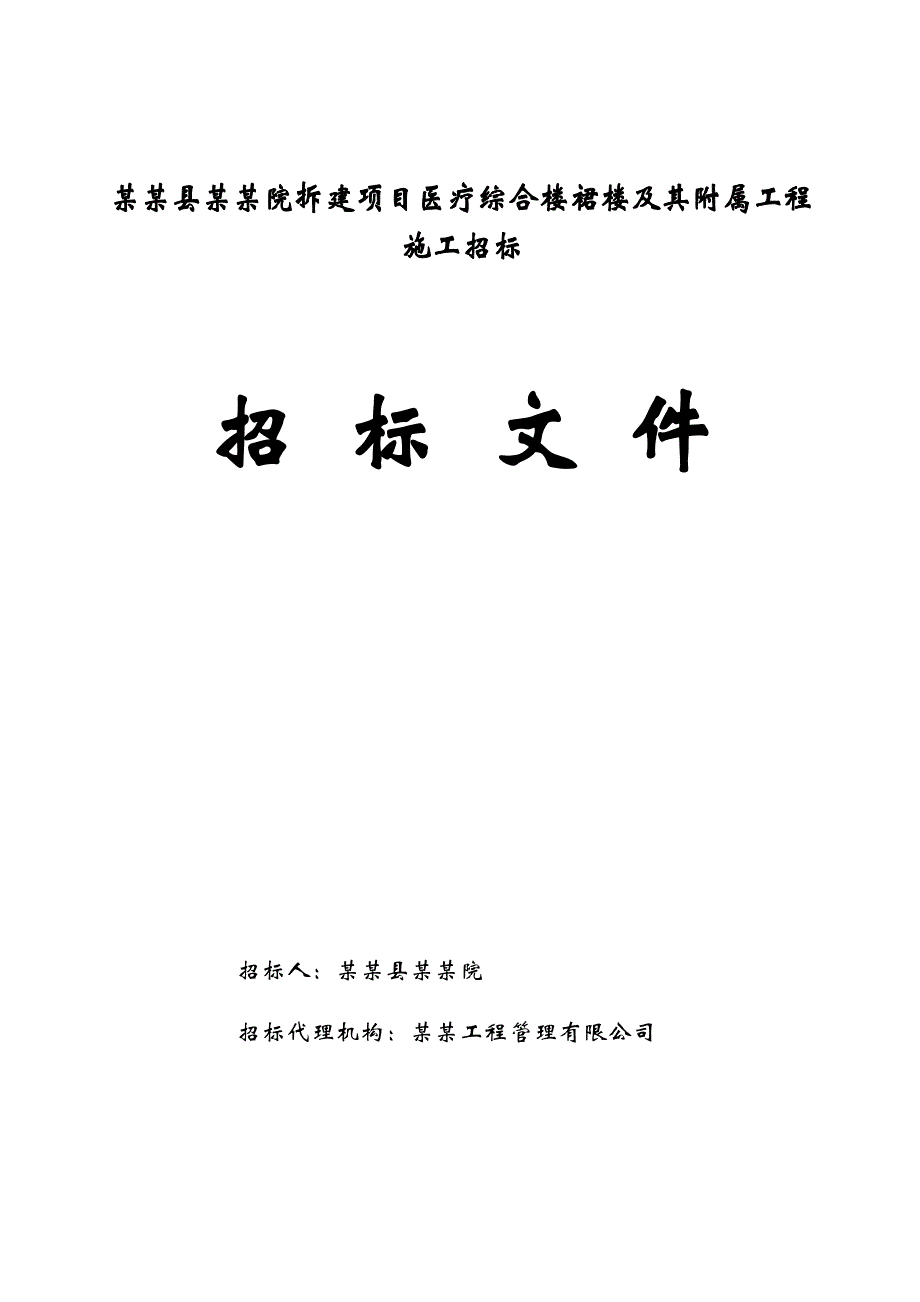 河南某妇幼保健院拆建项目医疗综合楼裙楼及其附属工程施工招标文件.doc_第1页