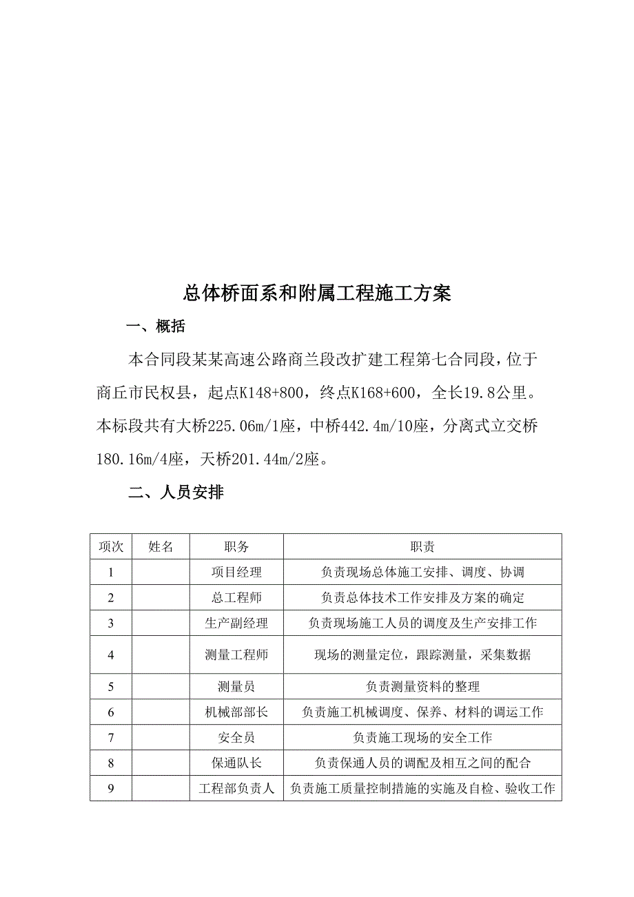 河南某高速公路改扩建工程总体桥面系施工方案.doc_第1页