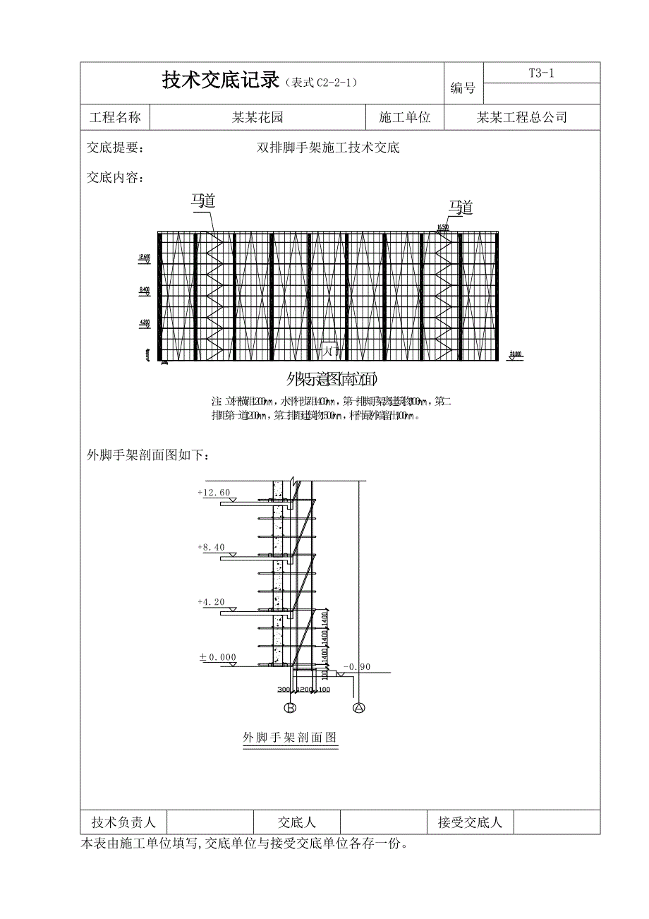 住宅小区裙房双排脚手架施工技术交底附示意图.doc_第2页