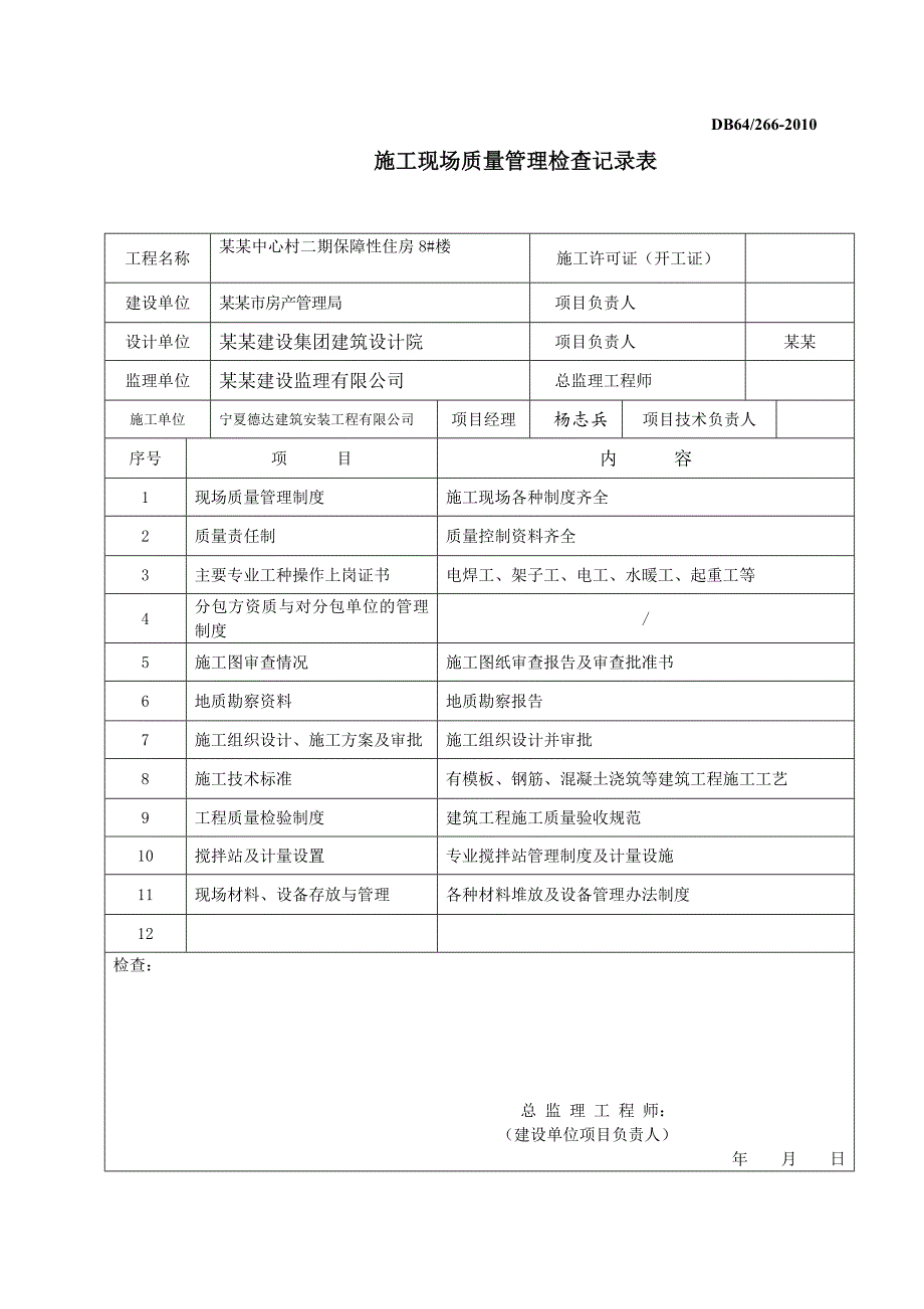 保障性住房施工现场管理检查纪录.doc_第2页