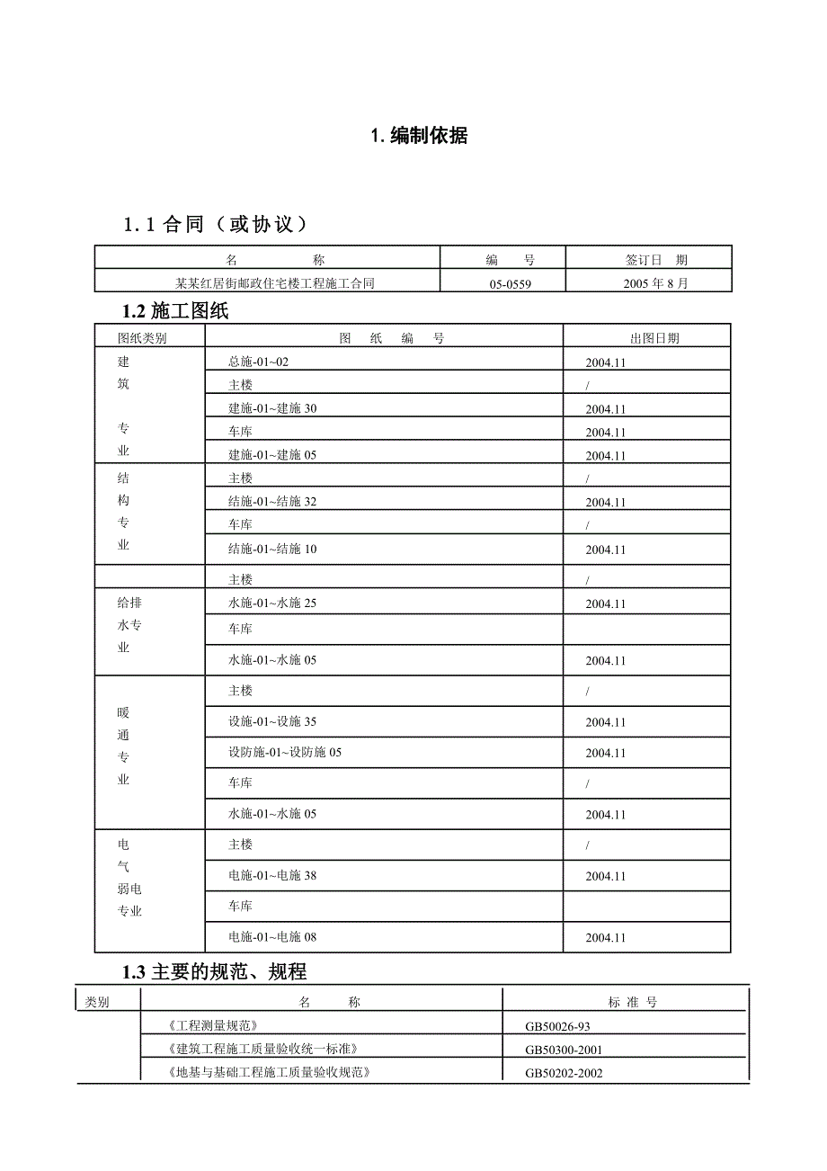 住宅项目主楼施工组织设计.doc_第1页