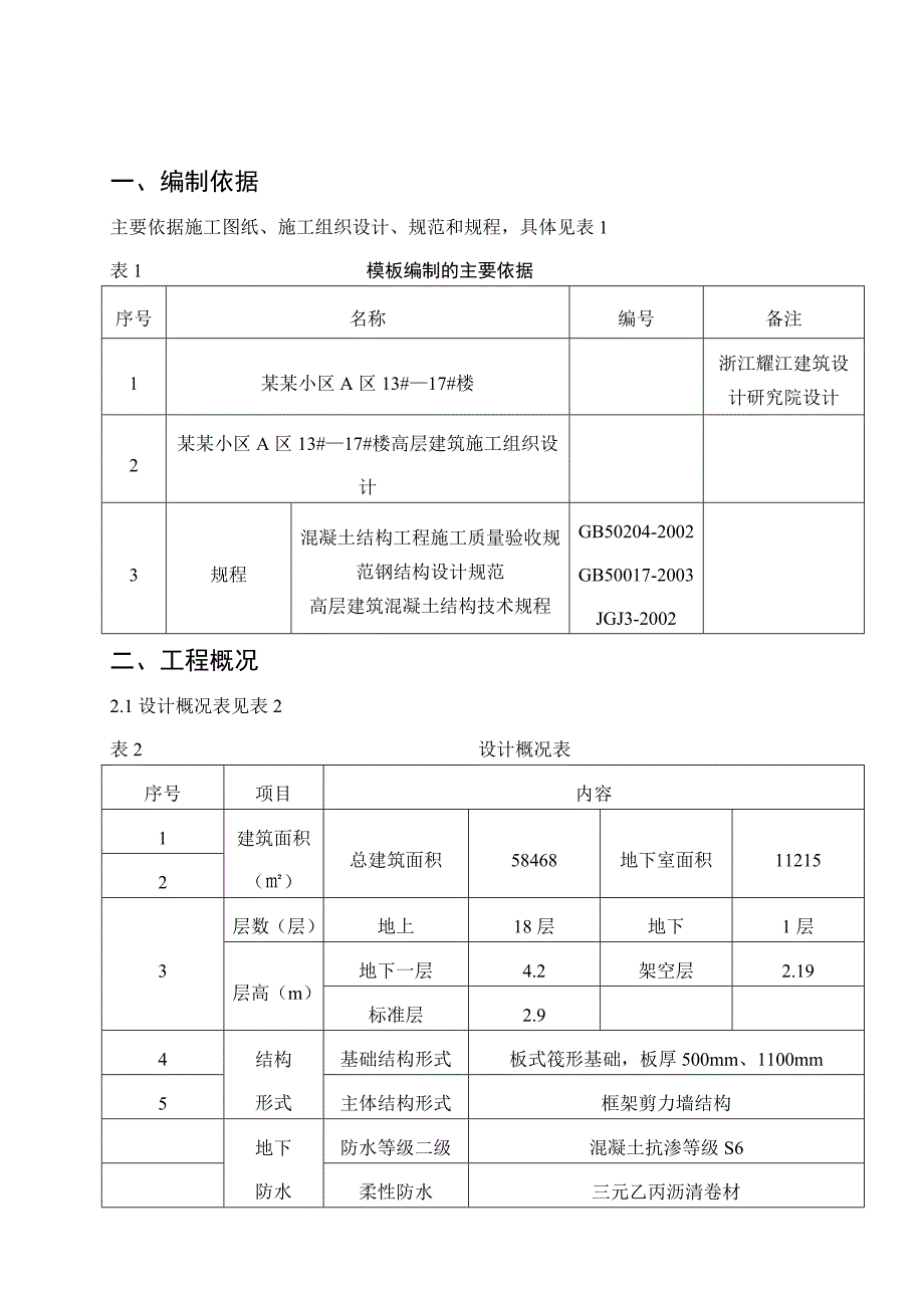 住宅楼模板工程施工方案.doc_第1页