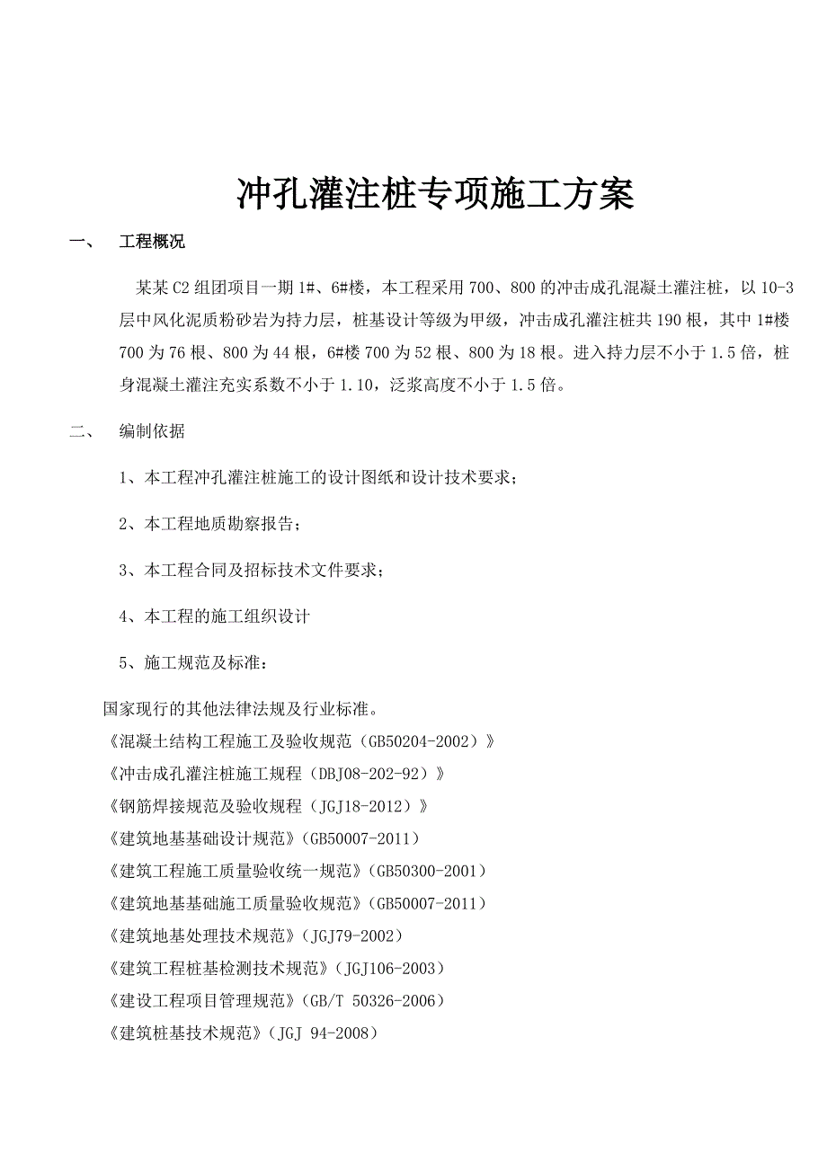 住宅楼项目冲孔灌注桩专项施工方案.doc_第1页