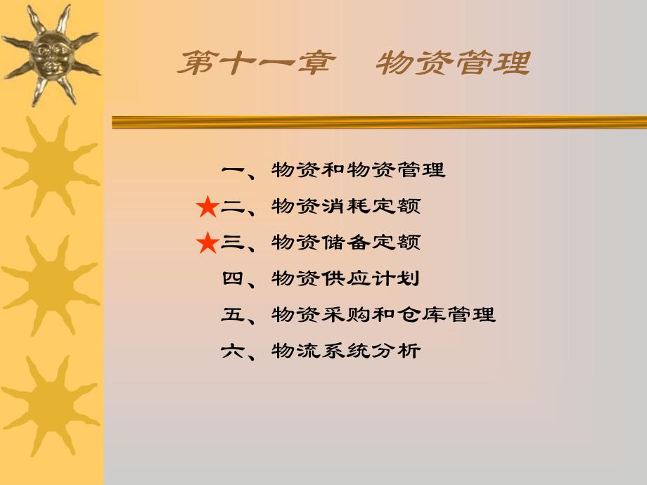 一、物资和物资管理二、物资消耗定额三、物资储备定额 四、物资供....ppt_第1页