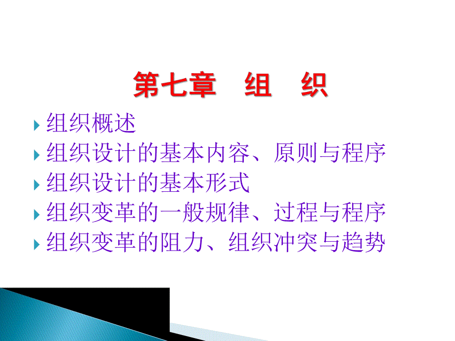 第七章 组 织组织概述组织设计的基本内容、原则与程序组织.ppt_第1页