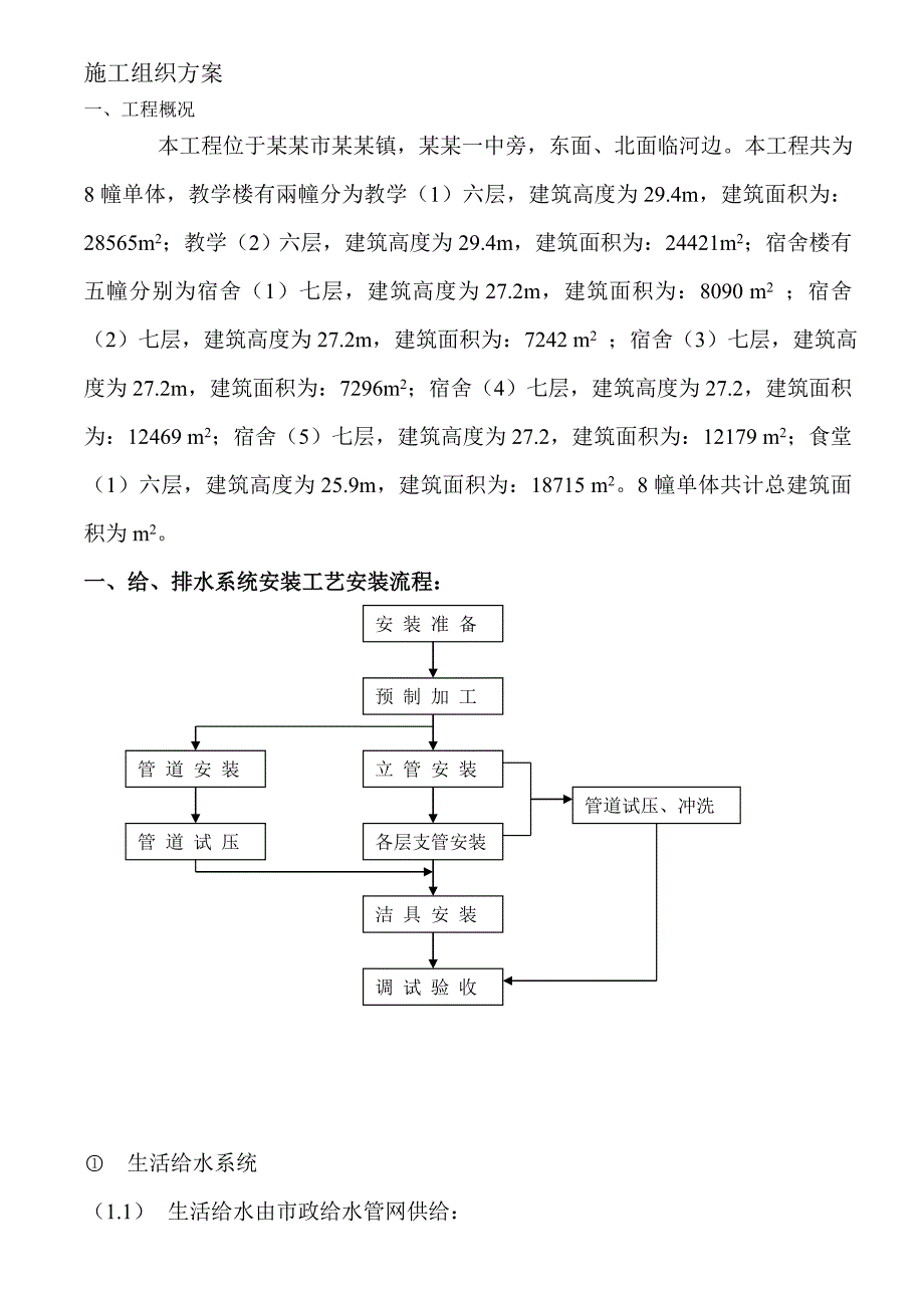 学院新建校区水电施工方案.doc_第1页