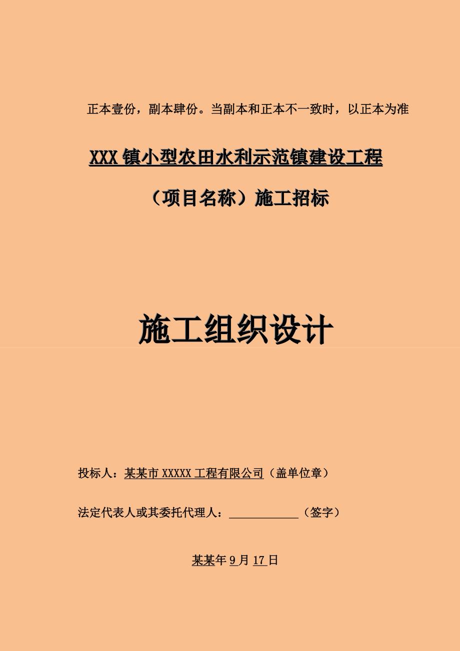 小型农田水利示范镇建设工程施工组织设计.doc_第1页