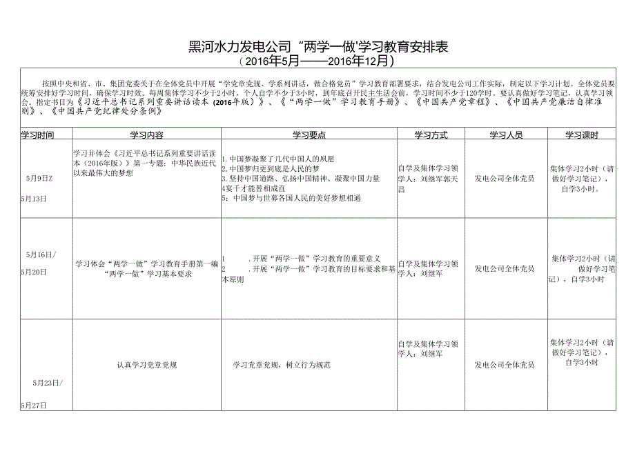 发电公司“两学一做”学习教育计划.docx_第2页