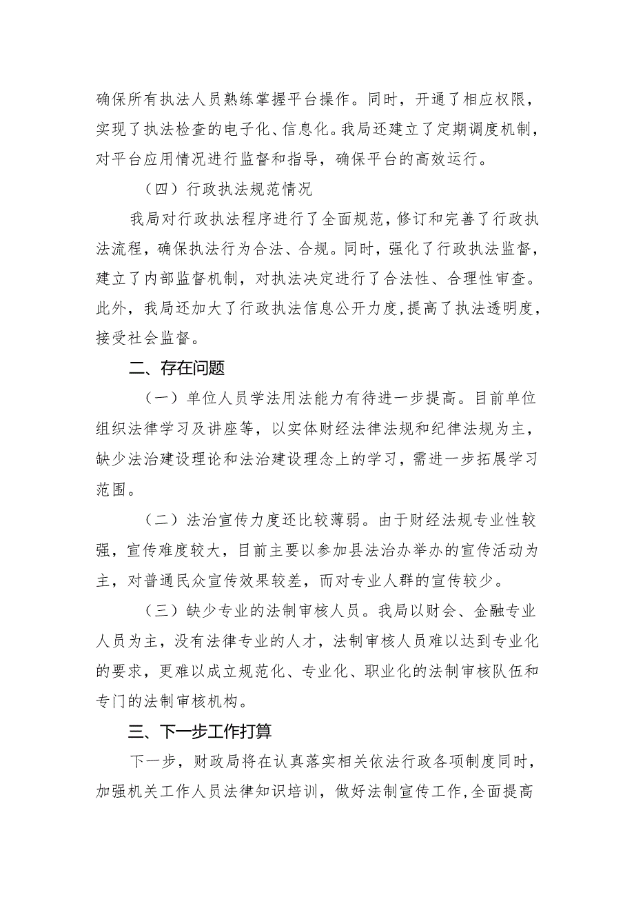 县财政局关于行政执法领域突出问题专项整治工作开展情况的报告.docx_第2页