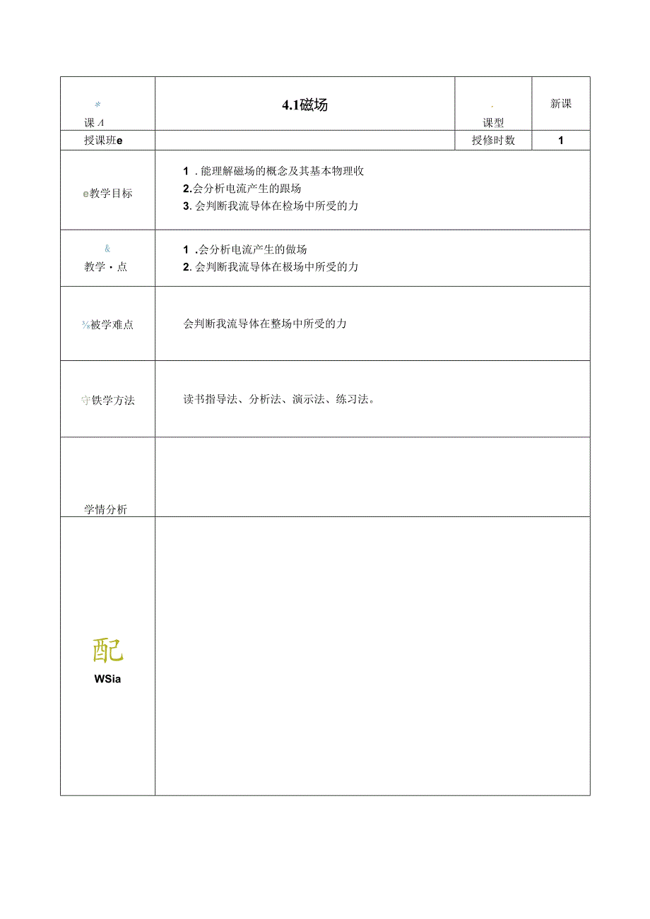 《电工电子技术与技能》第4版 教案 第4章 磁场及电磁感应.docx_第1页