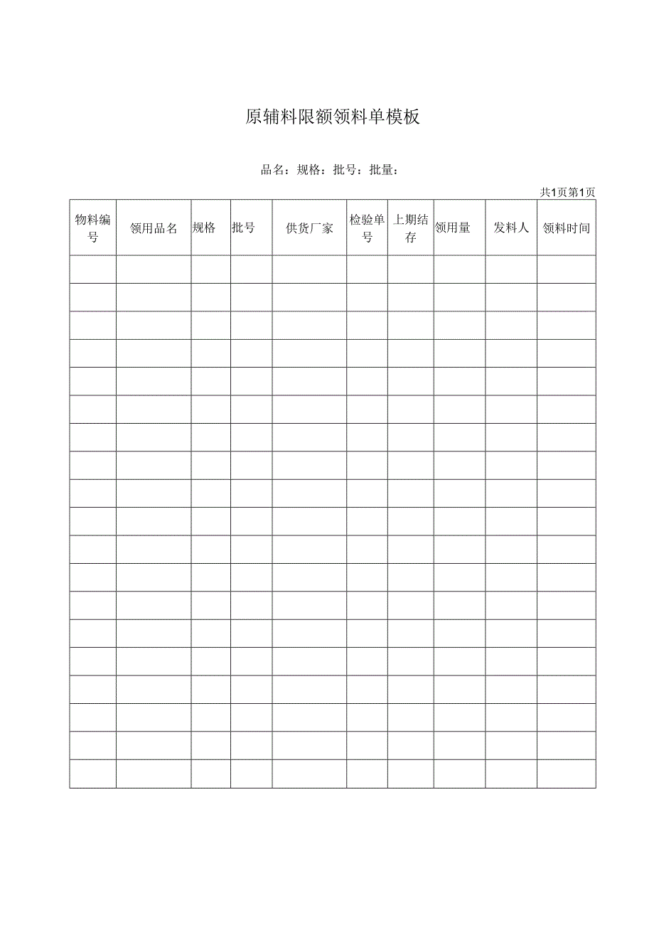 原辅料限额领料单模板.docx_第1页