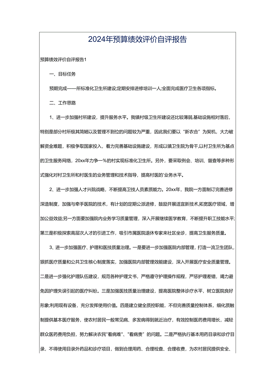 2024年预算绩效评价自评报告.docx_第1页