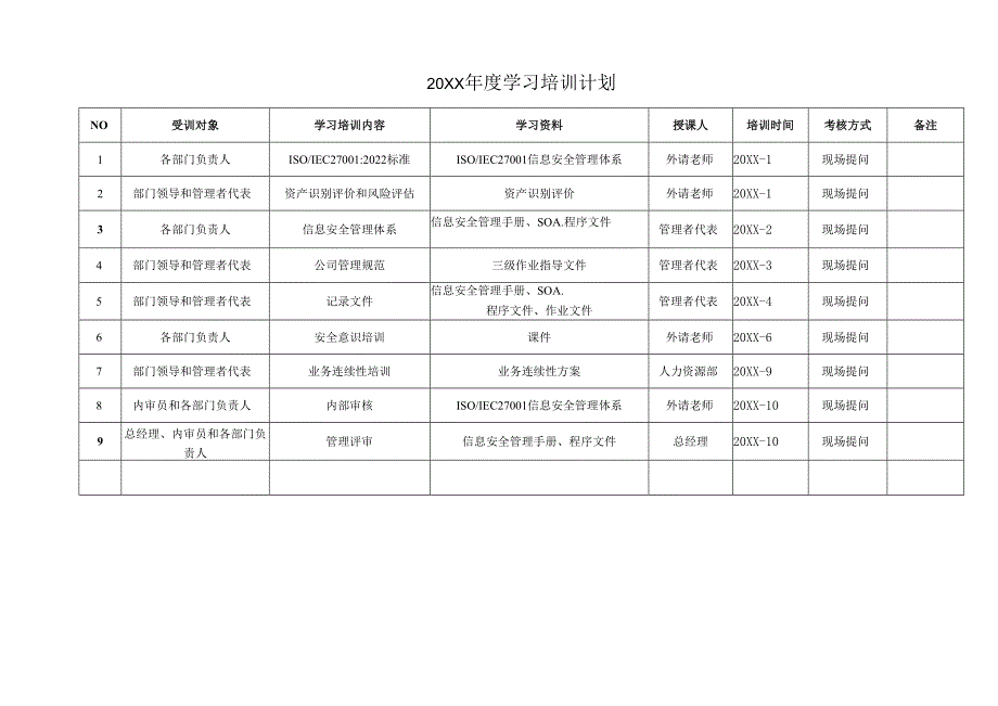 03-信息安全年度教育培训计划（打印签字）.docx_第2页