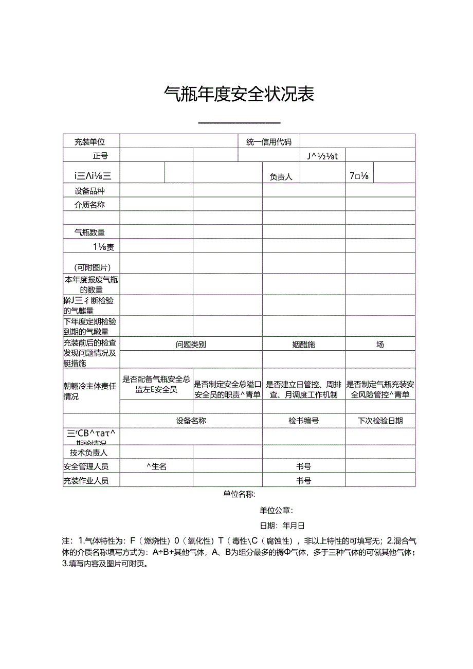 气瓶年度安全状况表格.docx_第1页