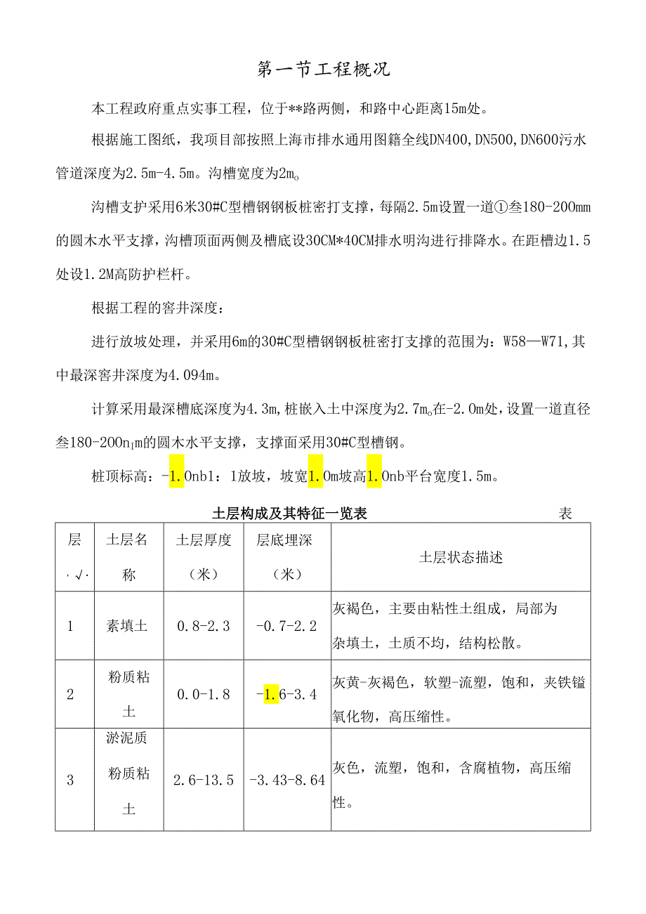 沟槽土方开挖施工方案-.docx_第1页