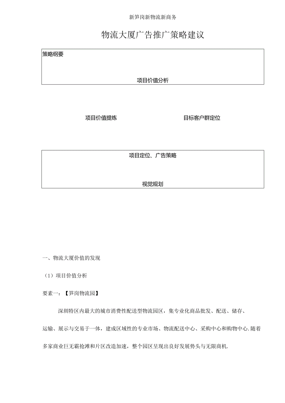 深圳物流大厦广告推广策略建议10.docx_第1页