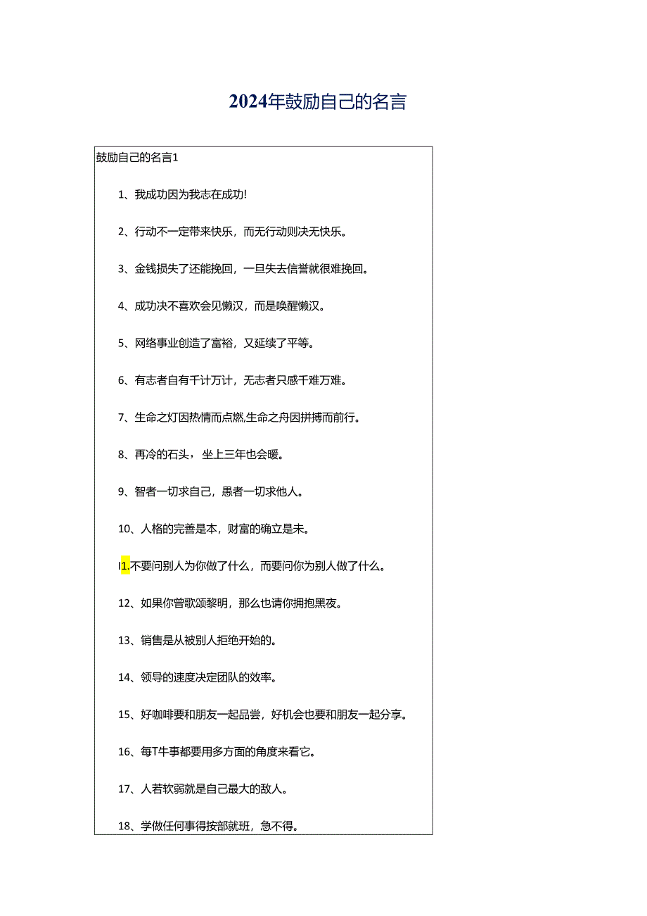 2024年鼓励自己的名言.docx_第1页