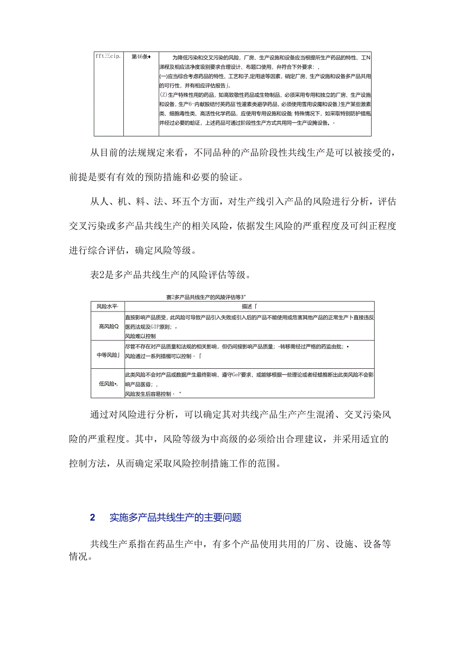 浅谈产品共线生产的风险控制和交叉污染防控.docx_第2页