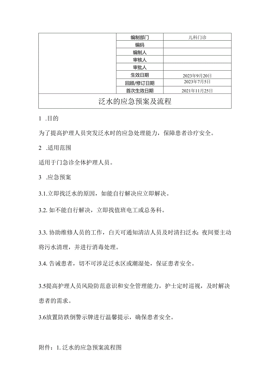 泛水的应急预案及流程.docx_第1页