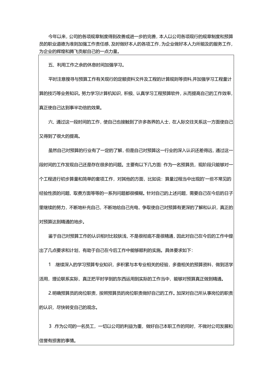 2024年预算员实习期工作总结.docx_第2页