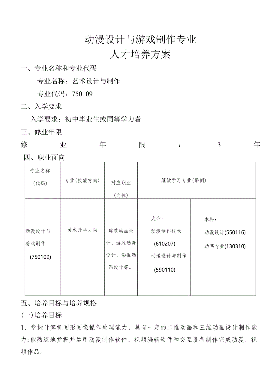 中等职业学校动漫设计与游戏制作专业人才培养方案.docx_第3页