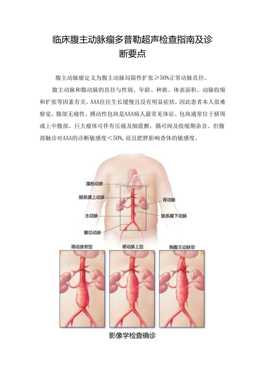 临床腹主动脉瘤多普勒超声检查指南及诊断要点.docx_第1页