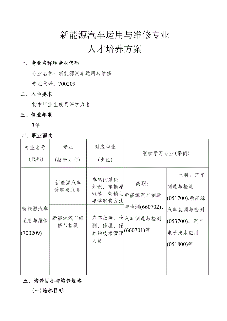 中等职业学校新能源汽车运用与维修专业人才培养方案.docx_第2页