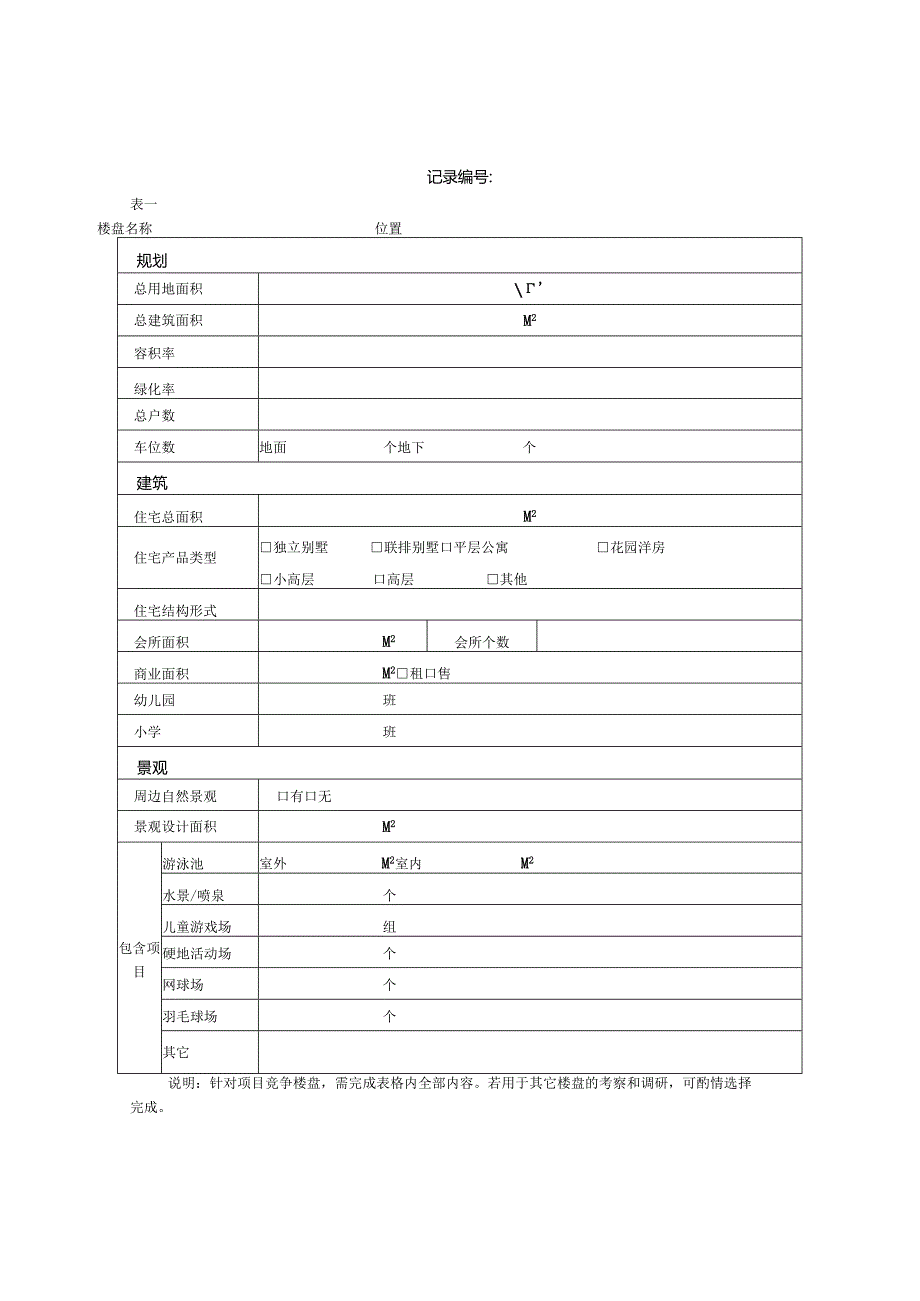 03 竞争楼盘设计信息表.docx_第1页