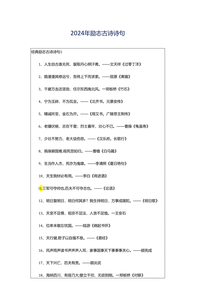 2024年励志古诗诗句.docx_第1页