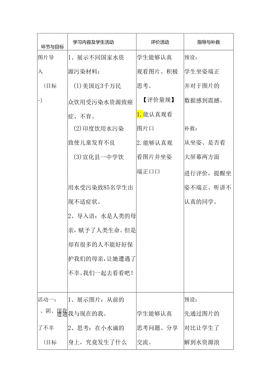 部编版道德与法治二下第三单元第一课《小水滴的诉说》第2课时备课设计.docx_第3页