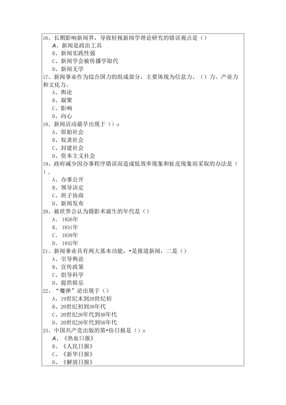 2023年新闻专业 (军队文职)试题(共五卷)及答案.docx_第3页