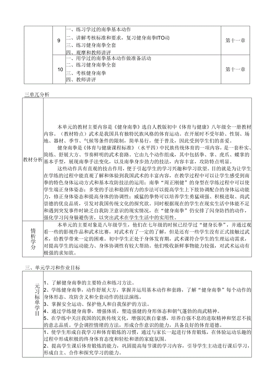 八年级下册《体育与健康》《武术》单元作业设计 (优质案例25页).docx_第2页