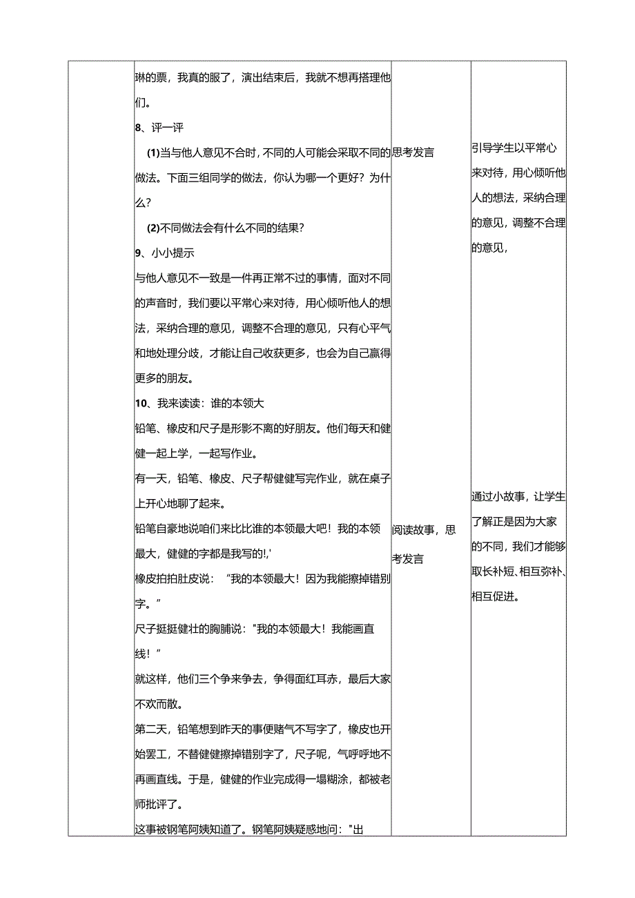 12《心平气和待分歧》教学设计 教科版心理健康五年级下册.docx_第3页