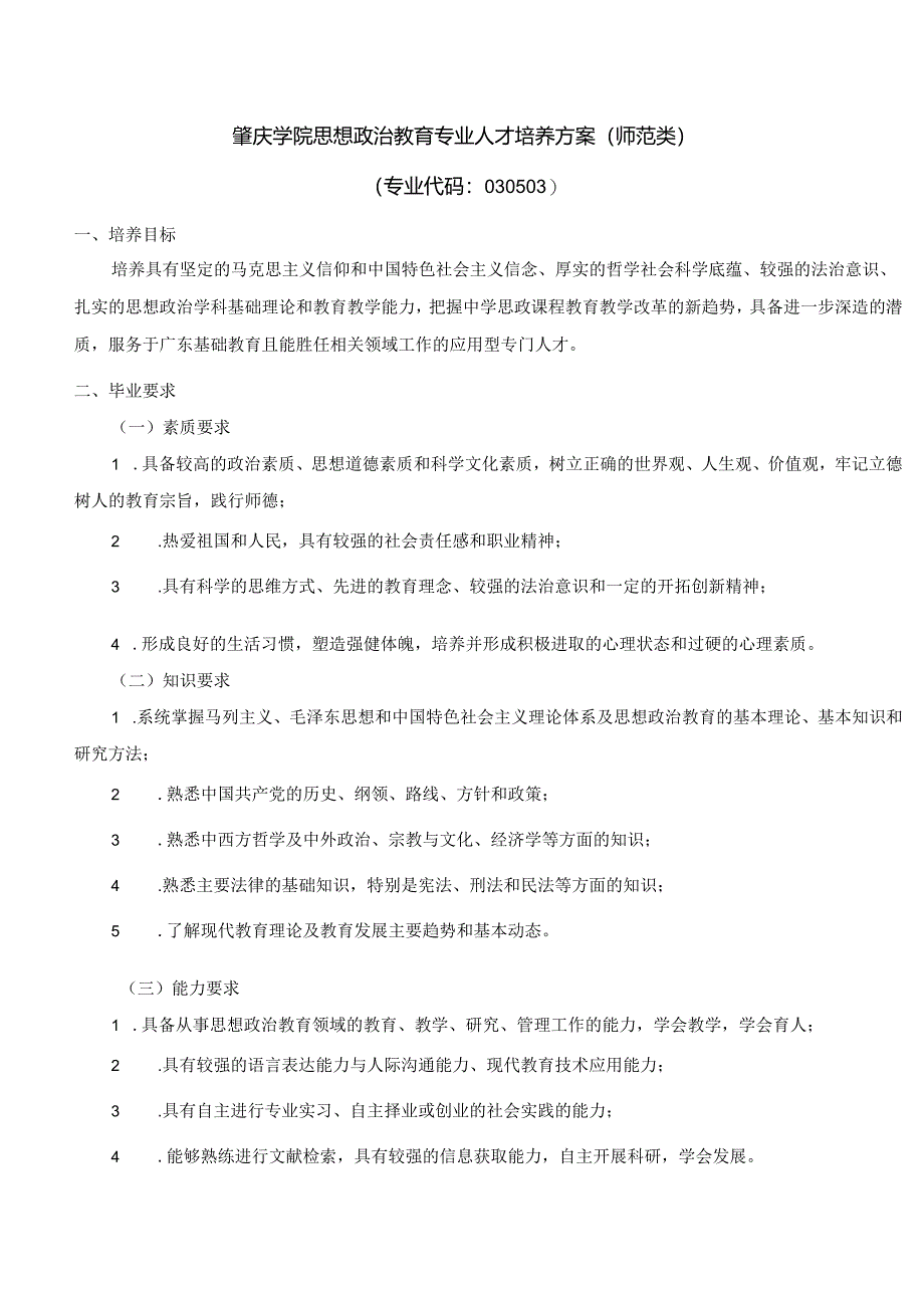 思政专业2020版本科专业人才培养方案.docx_第1页