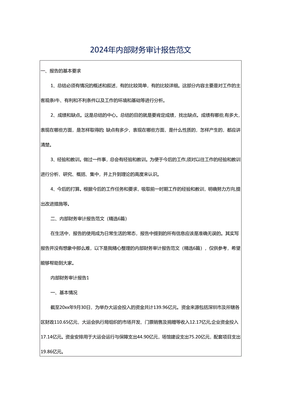 2024年内部财务审计报告范文.docx_第1页