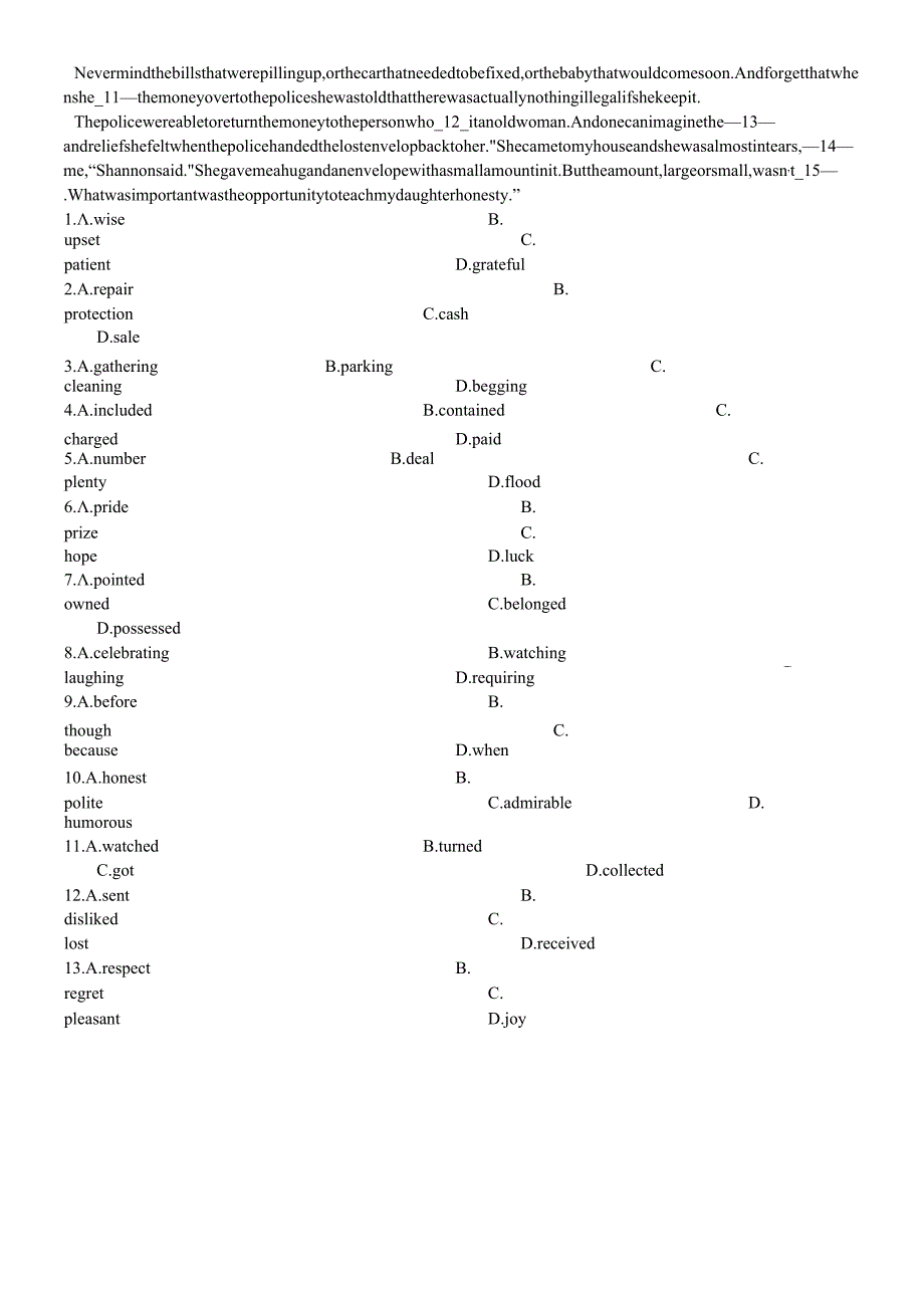 人教版九年级Unit3单元练习题（有答案） .docx_第2页