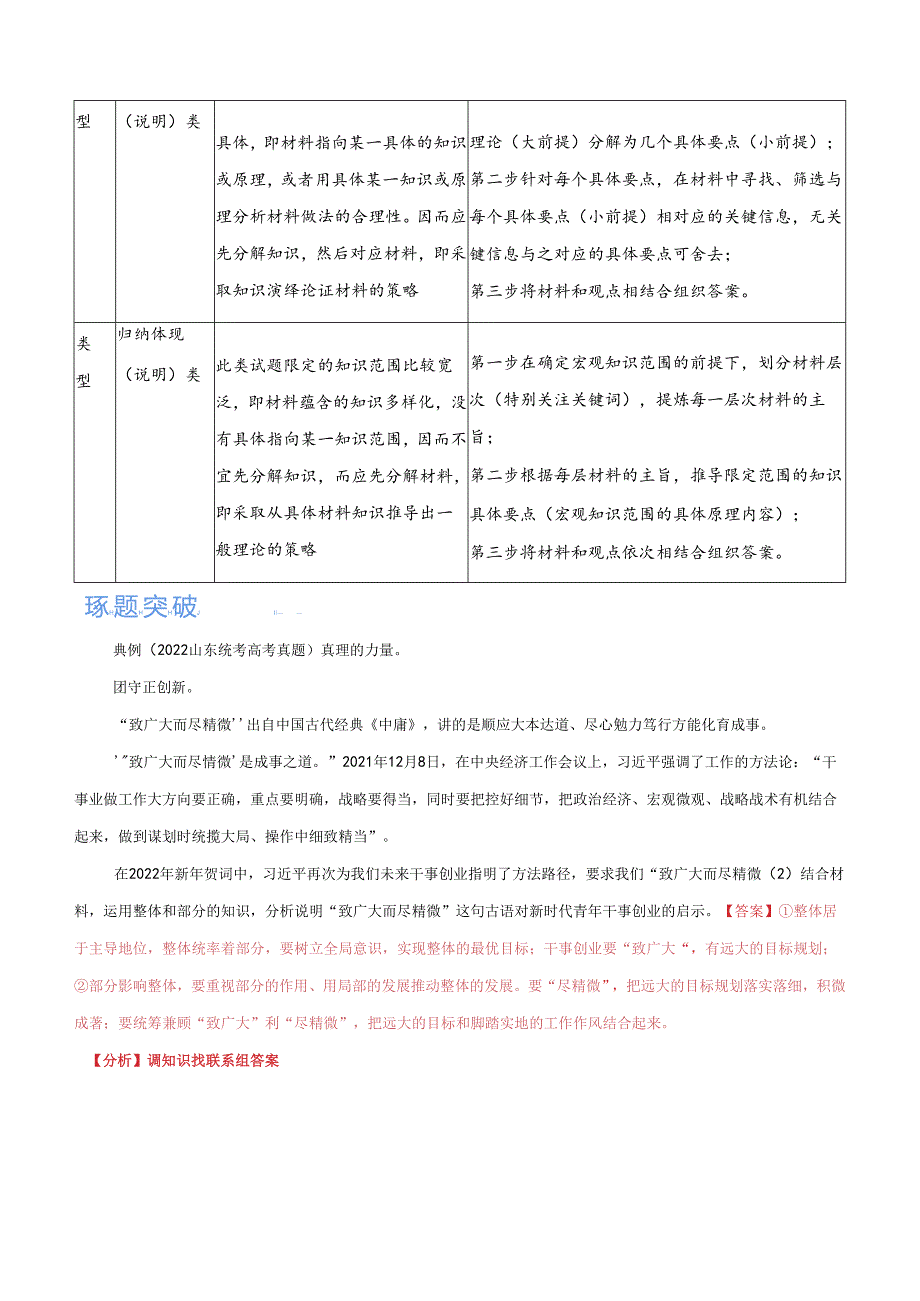 专题02 体现、说明类主观题（解析版）.docx_第2页