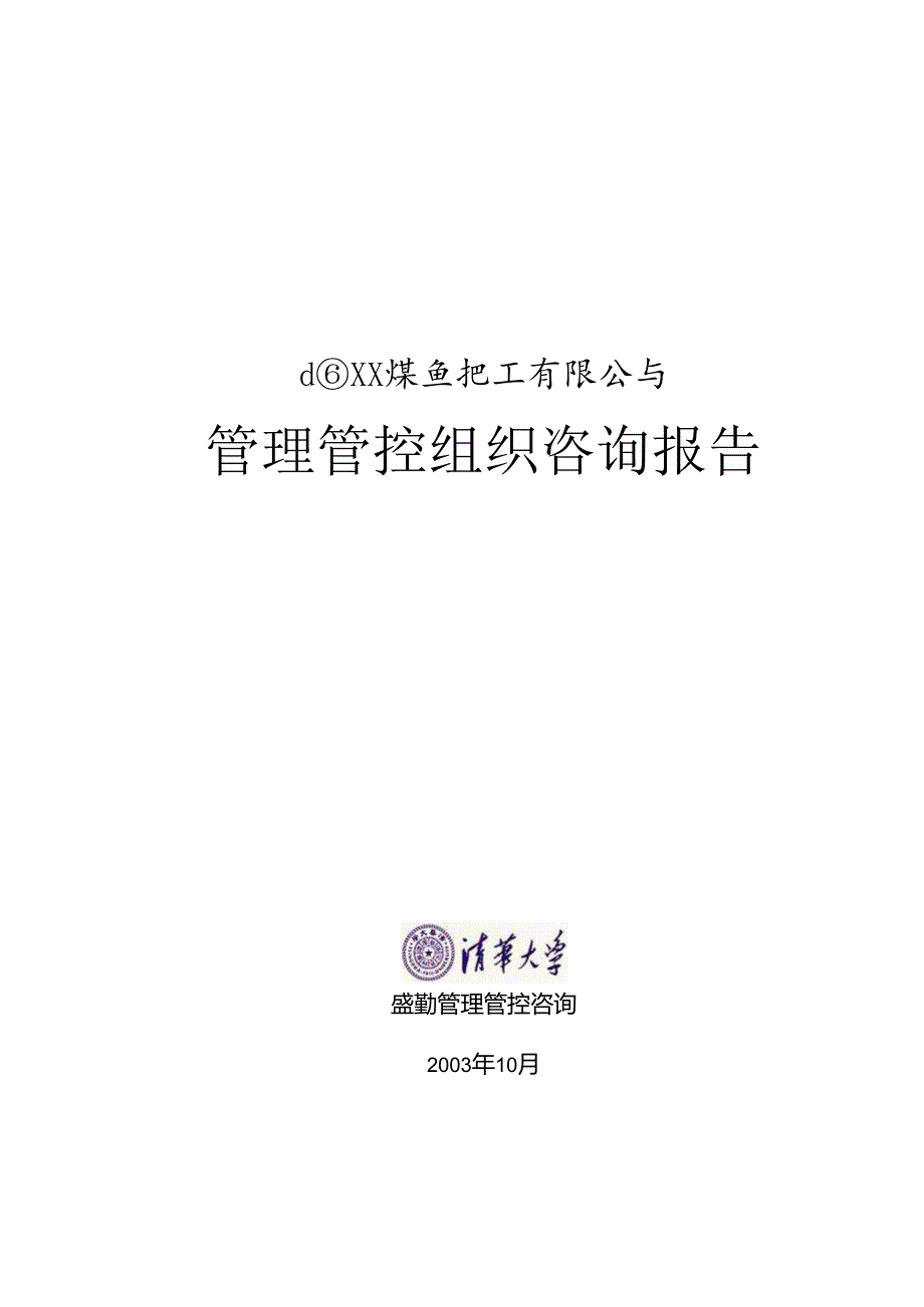 X煤焦化工有限企业管理组织咨询报告.docx_第1页