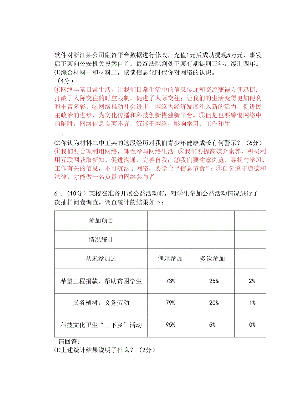 八年级上册道德与法治期末常考材料题13道专练（含答案）.docx_第3页