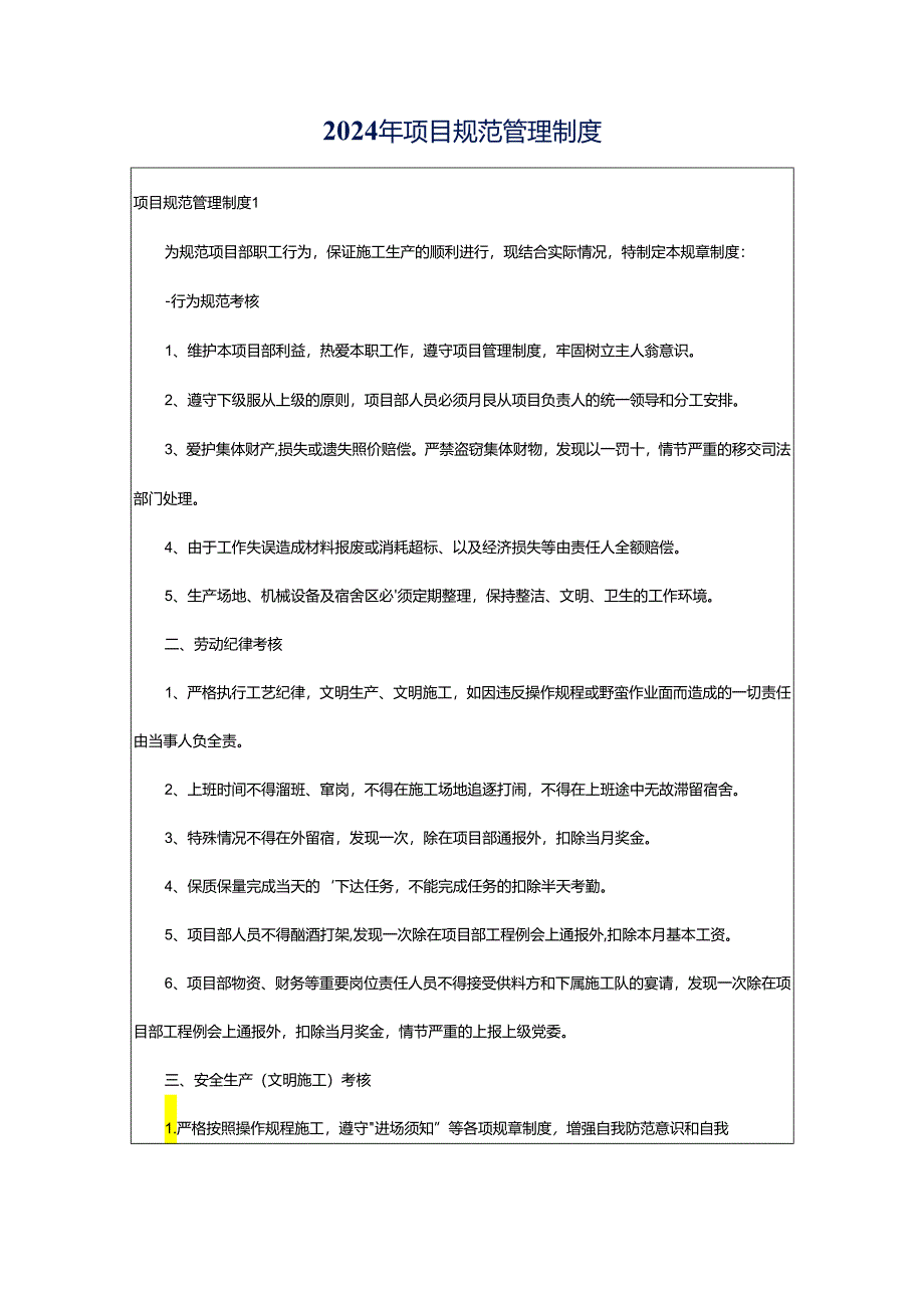 2024年项目规范管理制度.docx_第1页